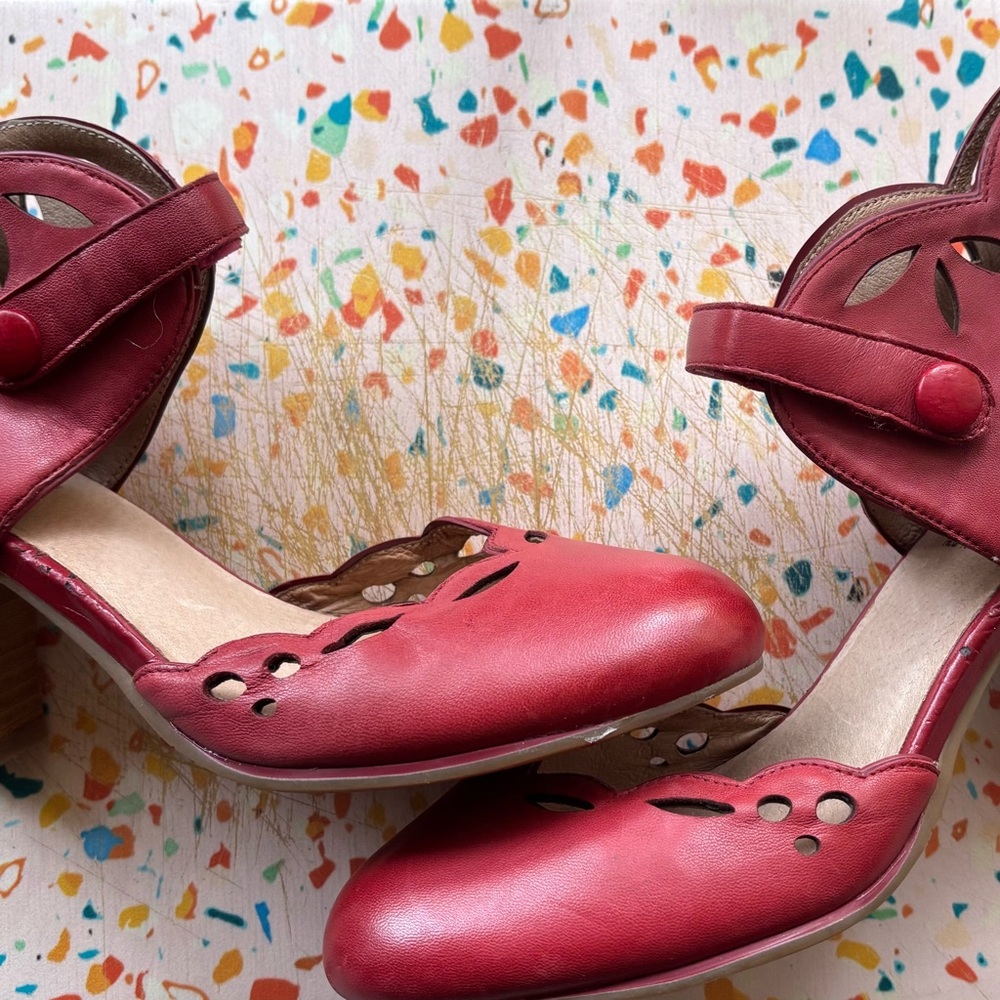 Miz Mooz Carlotta Red Leather Heels - Timeless Design